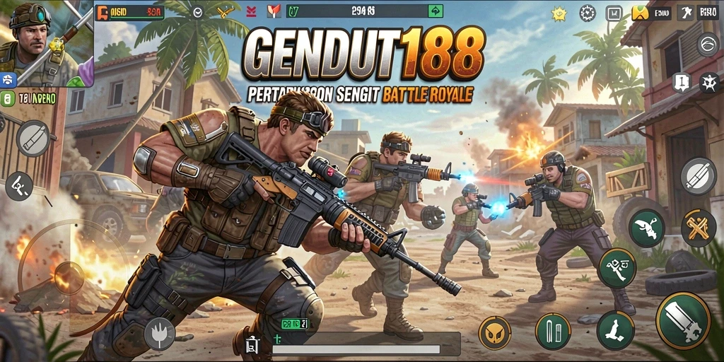 Tampilan menarik gameplay GENDUT188 di arena Battle Royale.
