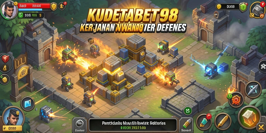 Tangkapan layar KUDETABET98 menampilkan aksi seru dalam Tower Defense.