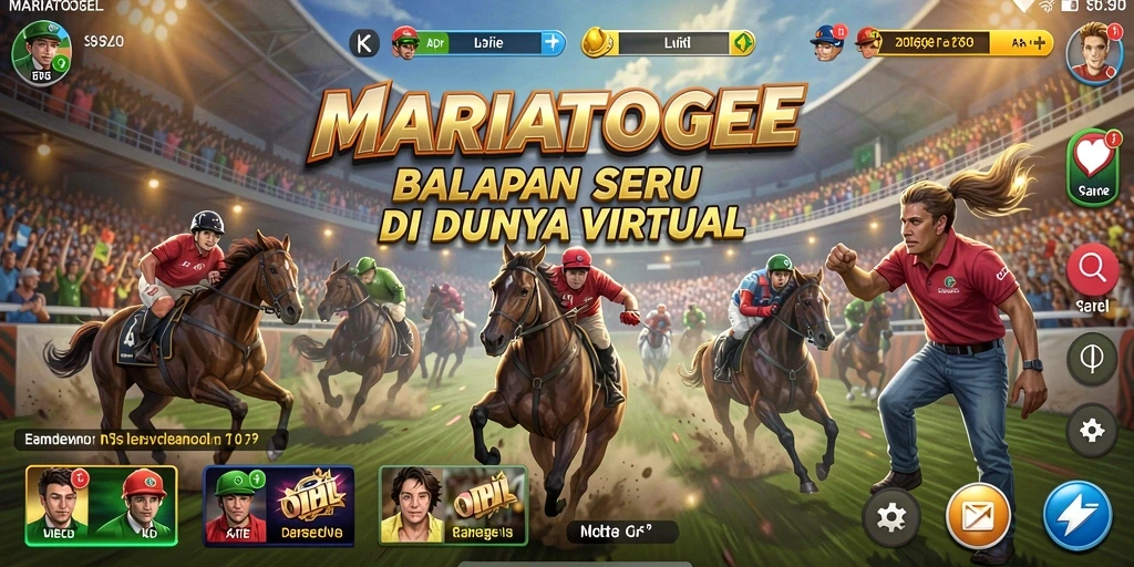 Tampilan gameplay MARIATOGEL yang mendebarkan saat balapan.