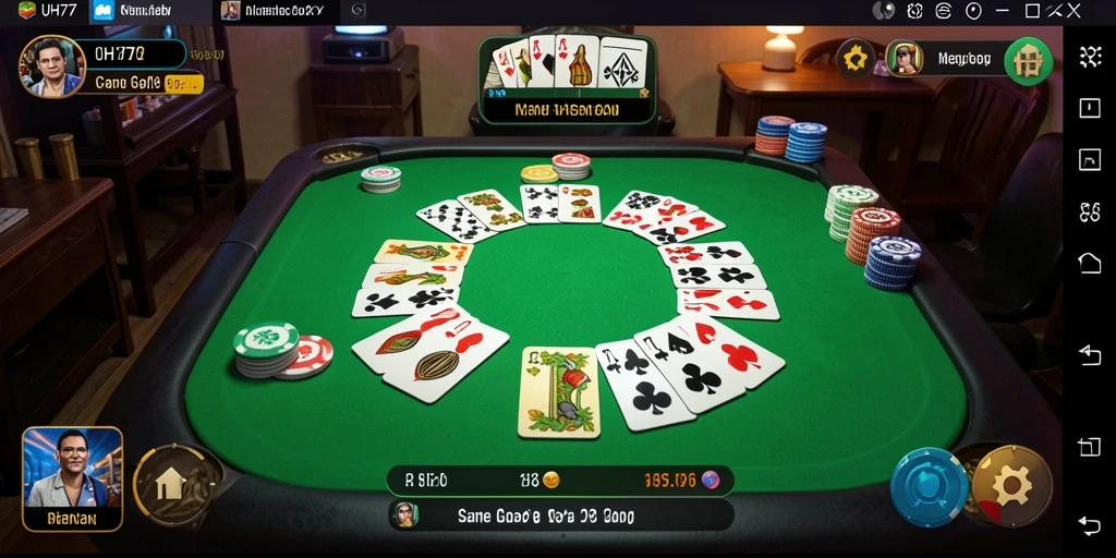 Tampilan gameplay UH77 yang mendebarkan saat bermain Gaple.