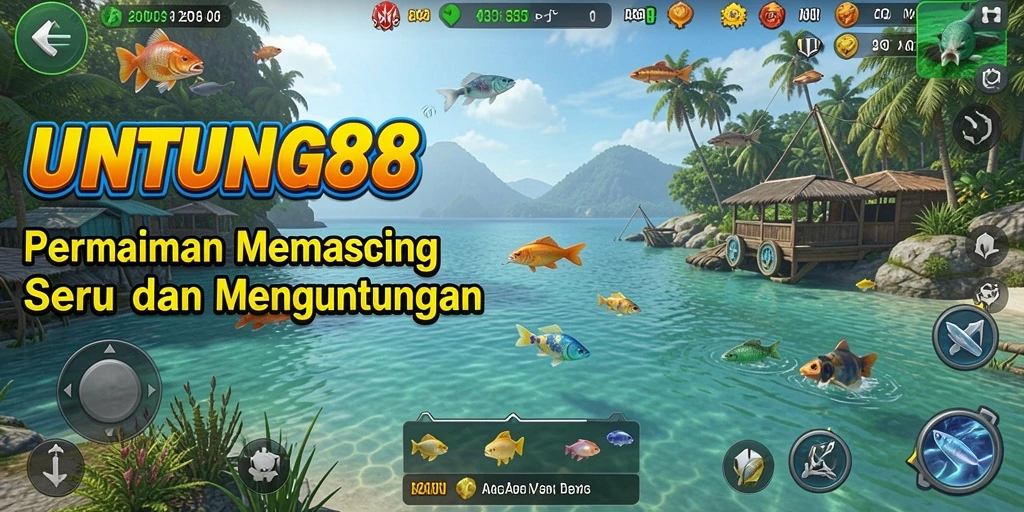 Tampilan gameplay UNTUNG88 dengan aksi memancing yang intens.
