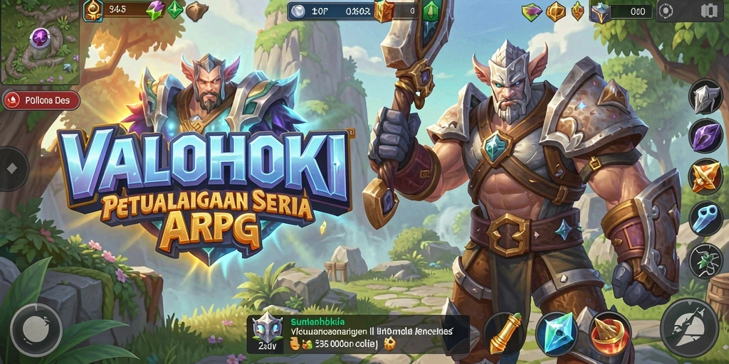 Tampilan gameplay menegangkan dalam dunia fantasi VALOHOKI.